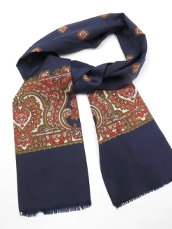 Men's Vintage Navy & Paisley Scarf