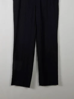 Men's Vintage Navy & White Pinstripe Wool Trousers 33