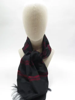 Men's Vintage Navy & Wine Wool Scarf