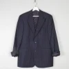 Men's Vintage Navy Pinstripe Tailored Vintage Jacket 42R"/L