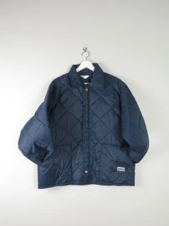 Mens Vintage Navy Quilted Big Smith Jacket L
