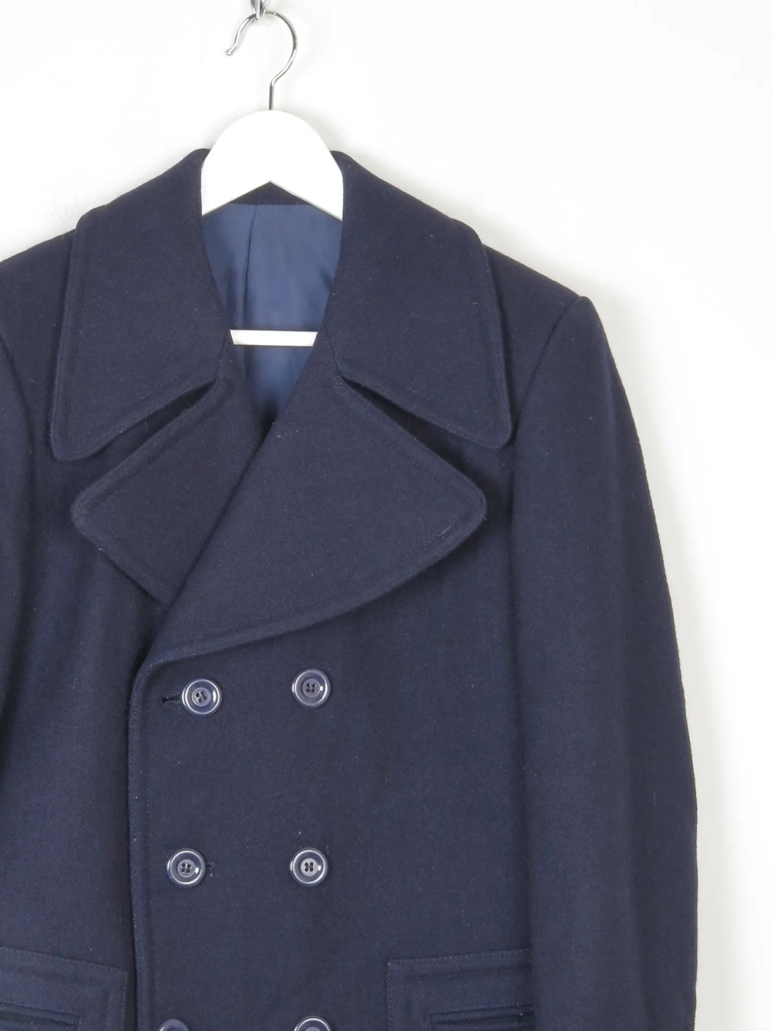 Men's Vintage Navy 1970s Peacoat S