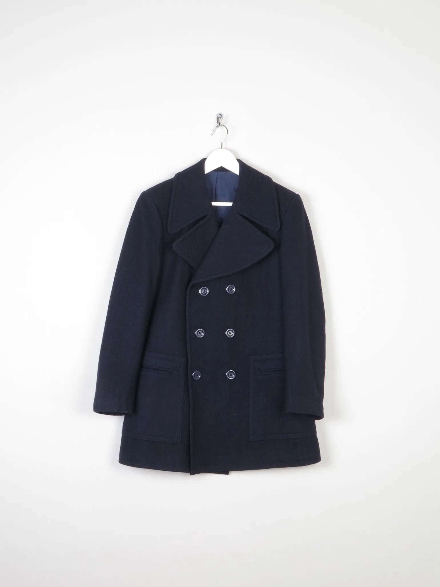 Men's Vintage Navy 1970s Peacoat S