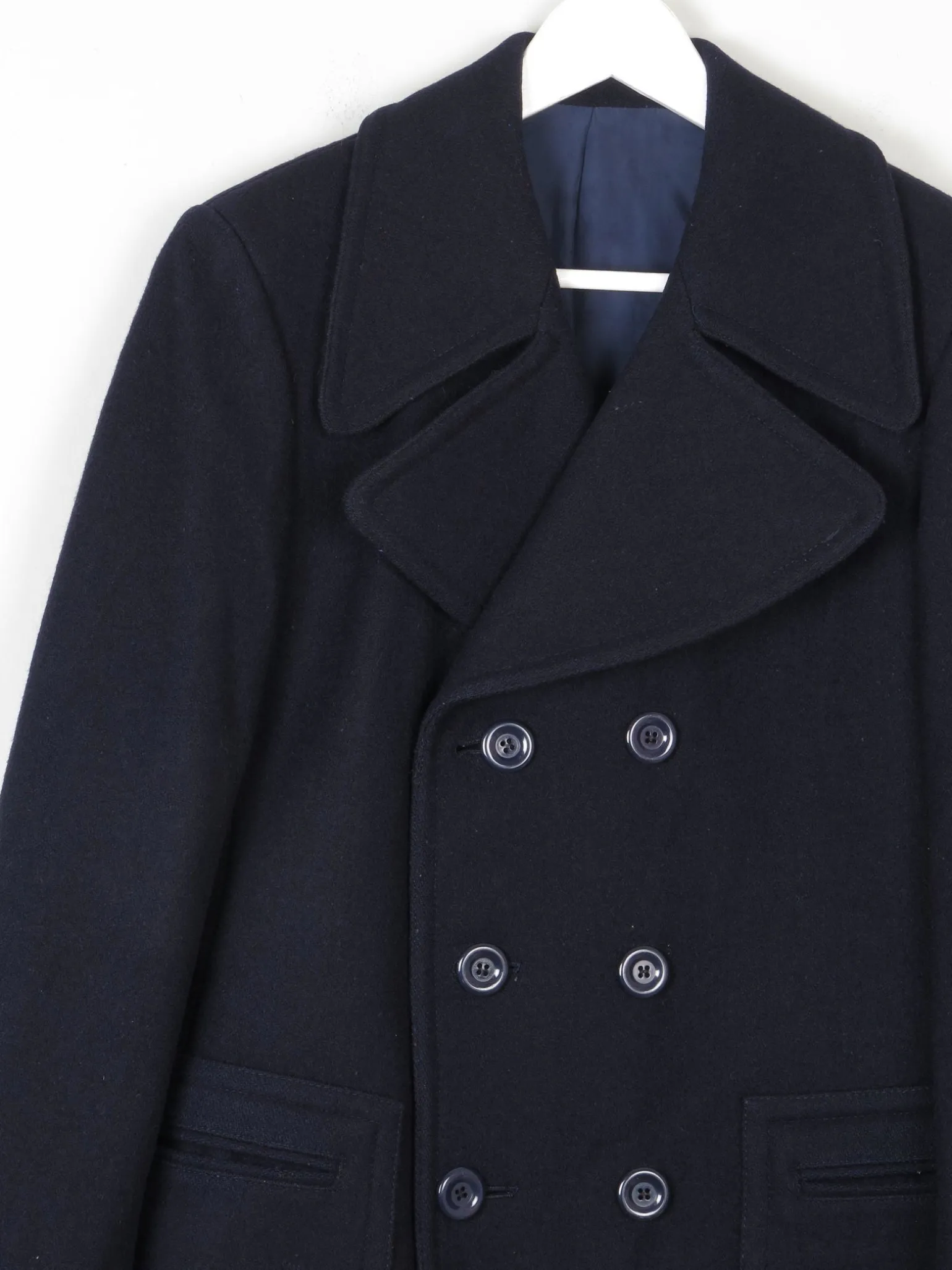 Men's Vintage Navy 1970s Peacoat S