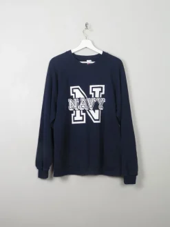 Men's Vintage Navy Sweatshirt L