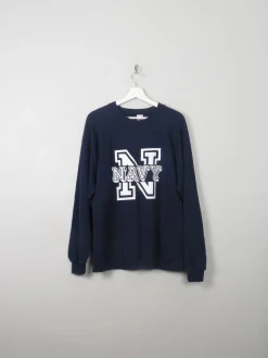 Men's Vintage Navy Sweatshirt L