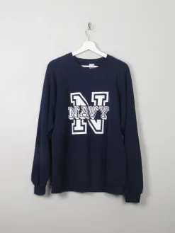 Men's Vintage Navy Sweatshirt L