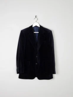 Men's Vintage Navy Tailored Velvet Jacket 40/42 M