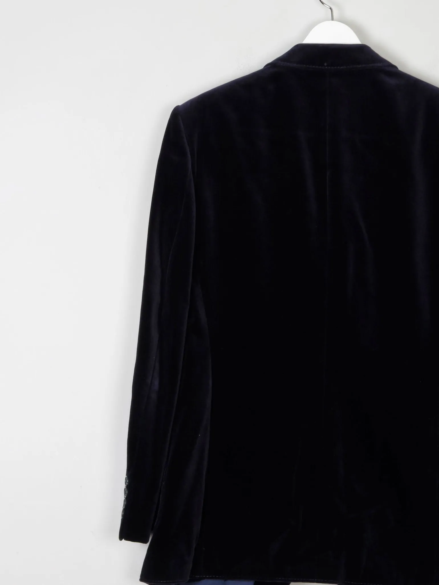 Men's Vintage Navy Tailored Velvet Jacket 40/42 M