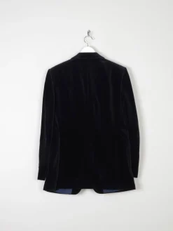 Men's Vintage Navy Tailored Velvet Jacket 40/42 M