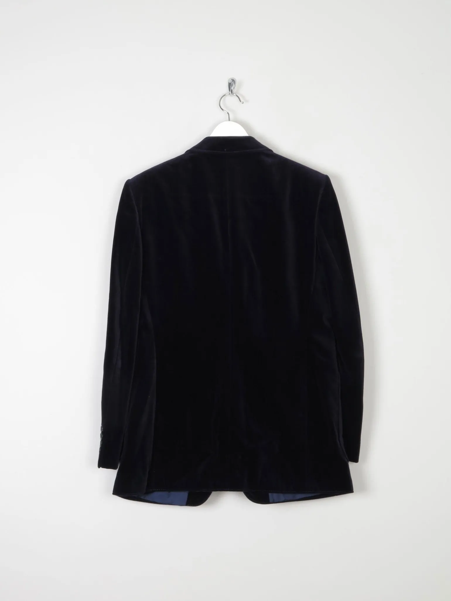 Men's Vintage Navy Tailored Velvet Jacket 40/42 M