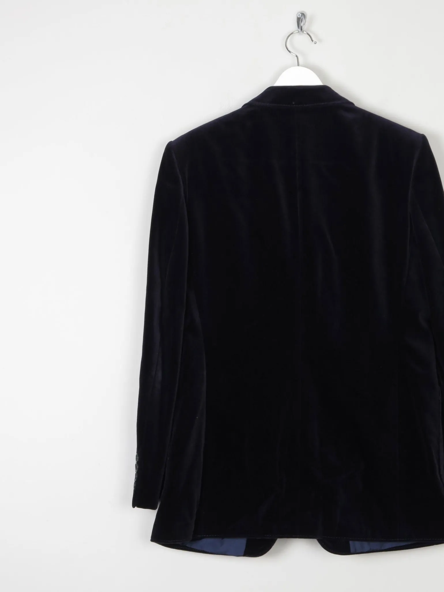 Men's Vintage Navy Tailored Velvet Jacket 40/42 M