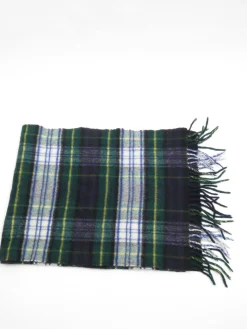 Men's Vintage Navy Tartan Wool Scarf