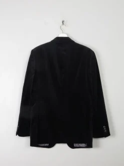 Men's Vintage Navy Velvet Jacket With Print 38/S