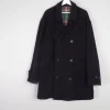 Men's Vintage Navy Wool 3/4 Double Breasted Vintage Coat L/XL