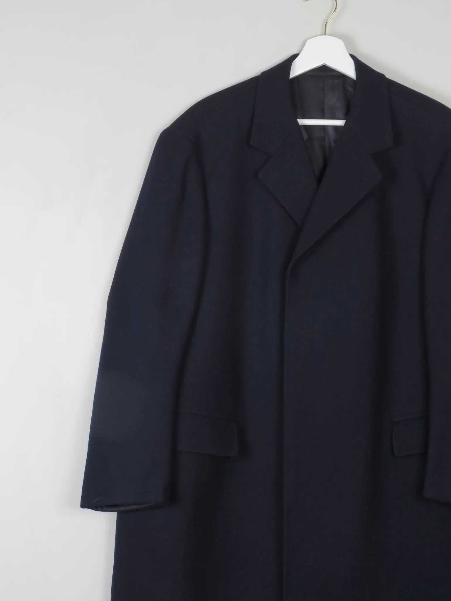 Men's Vintage Navy Wool Coat XL/XXL