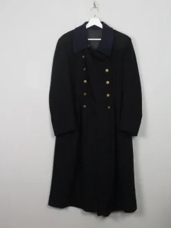 Men's Vintage Navy Wool Military Coat M