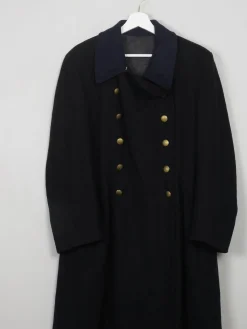 Men's Vintage Navy Wool Military Coat M