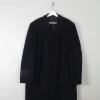 Men's Vintage Navy Wool Overcoat L/XL 44/46
