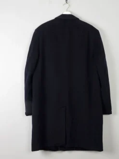 Men's Vintage Navy Wool Overcoat L/XL 44/46
