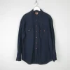 Men's Vintage Navy/Black Levis Denim Shirt XL