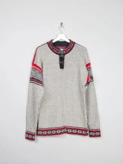 Men's Vintage Nordic Jumper With Metal Clasps L/XL