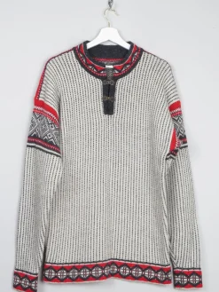 Men's Vintage Nordic Jumper With Metal Clasps L/XL