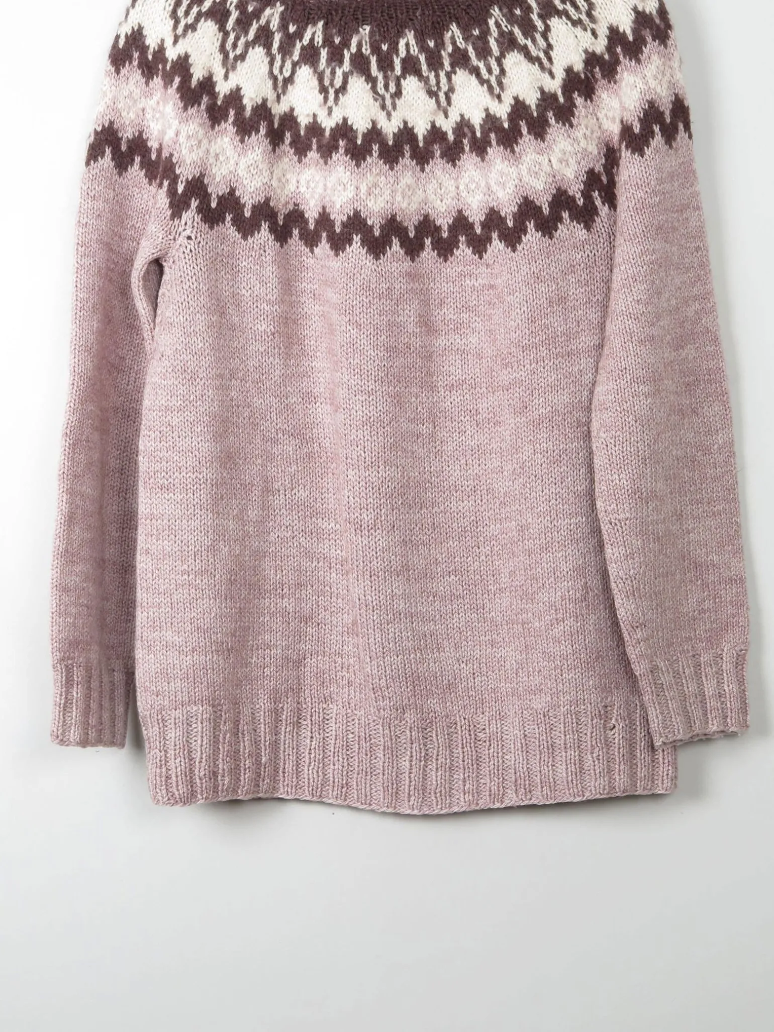 Men's VIntage Nordic Polo Neck Wool Jumper S