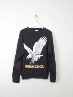 Men's Vintage Pennsylvania Black Sweatshirt  M