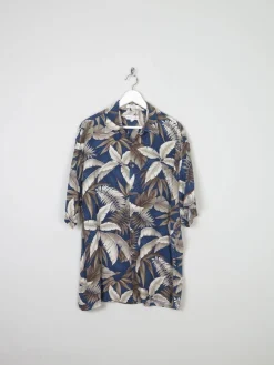 Men's Vintage Pierre Cardin Hawaiian Blue Shirt L