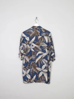 Men's Vintage Pierre Cardin Hawaiian Blue Shirt L