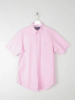 Men's Vintage Pink Check Ralph Lauren Shirt L