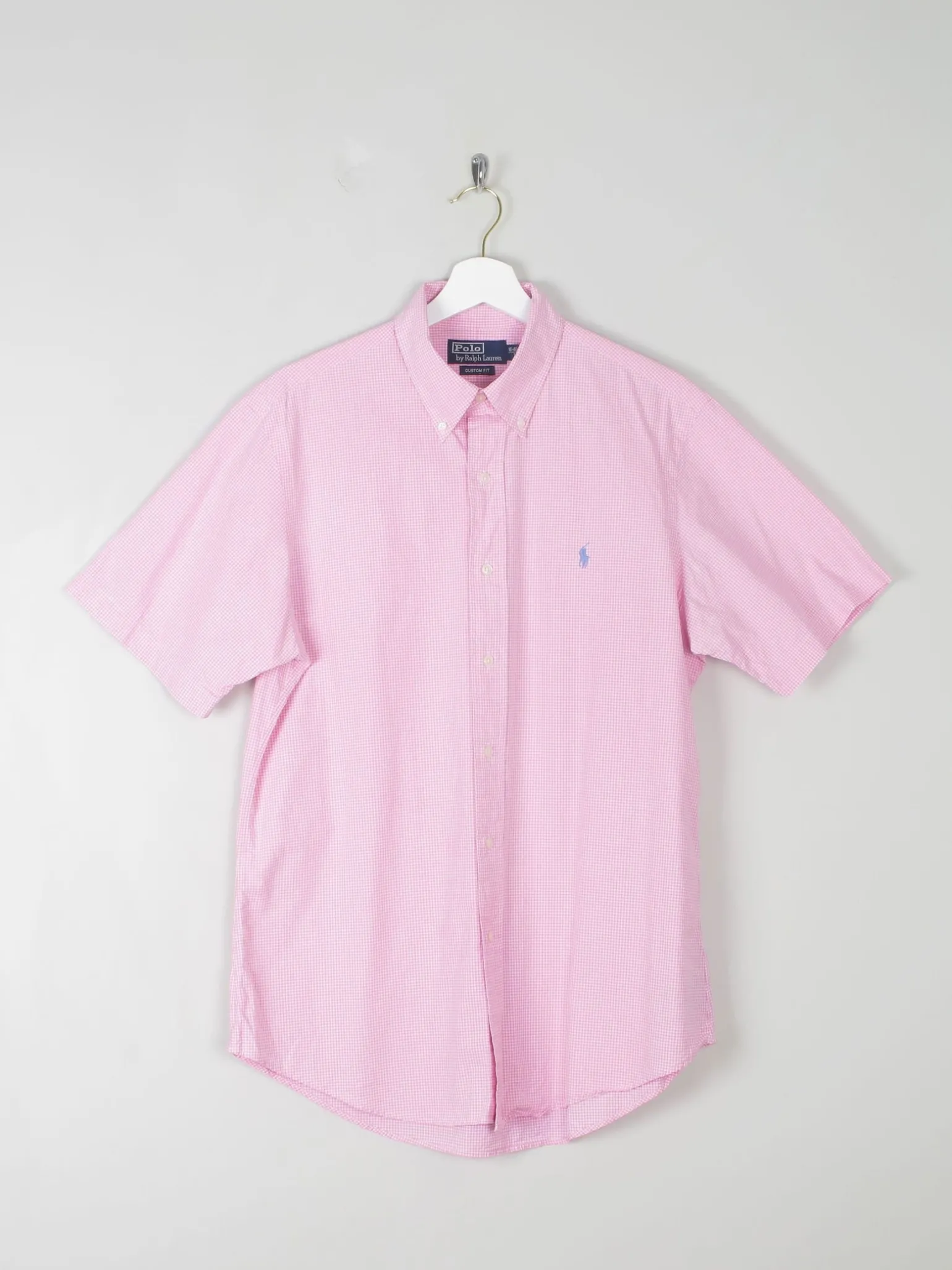 Men's Vintage Pink Check Ralph  Lauren Shirt L