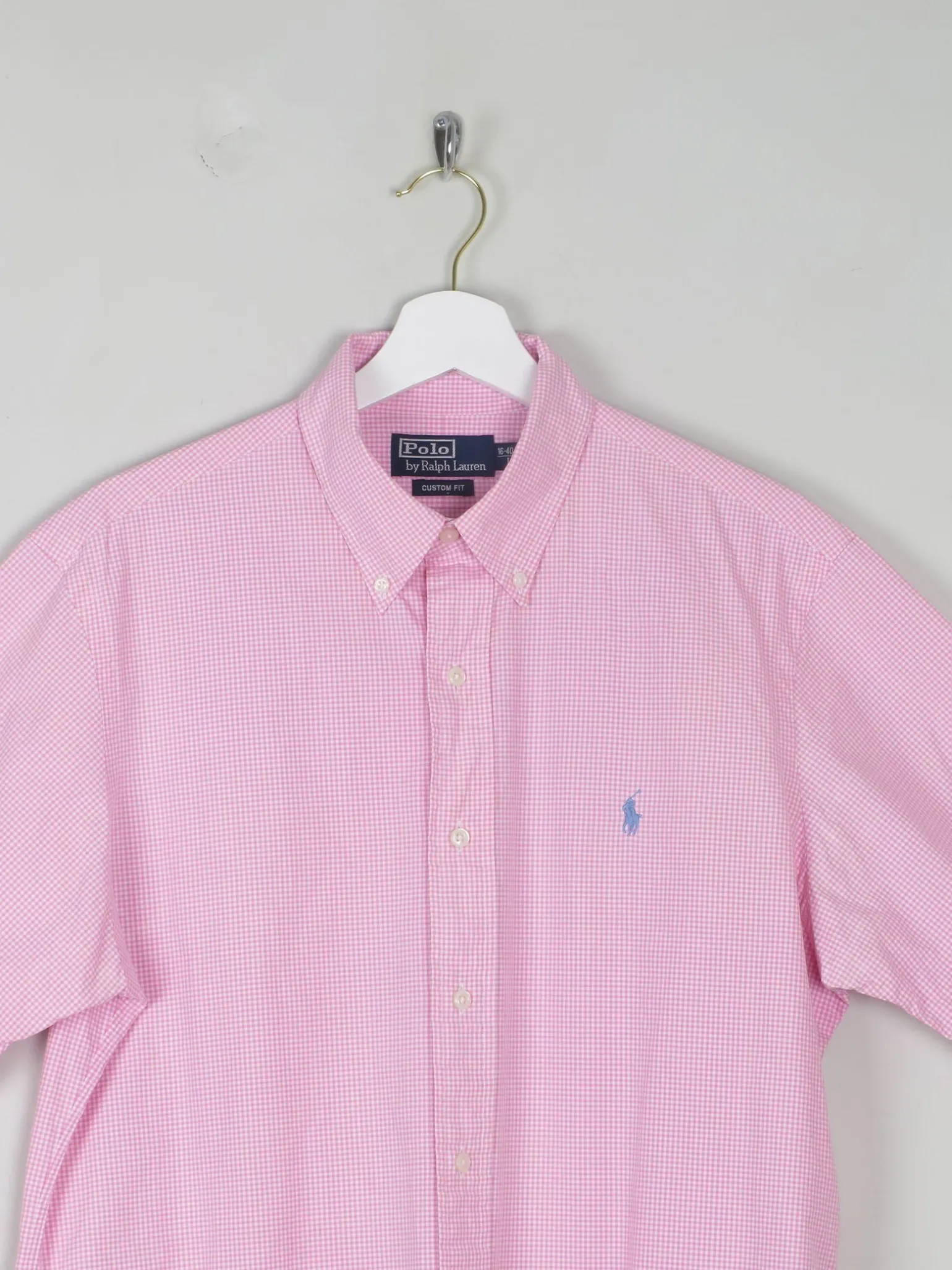 Men's Vintage Pink Check Ralph  Lauren Shirt L