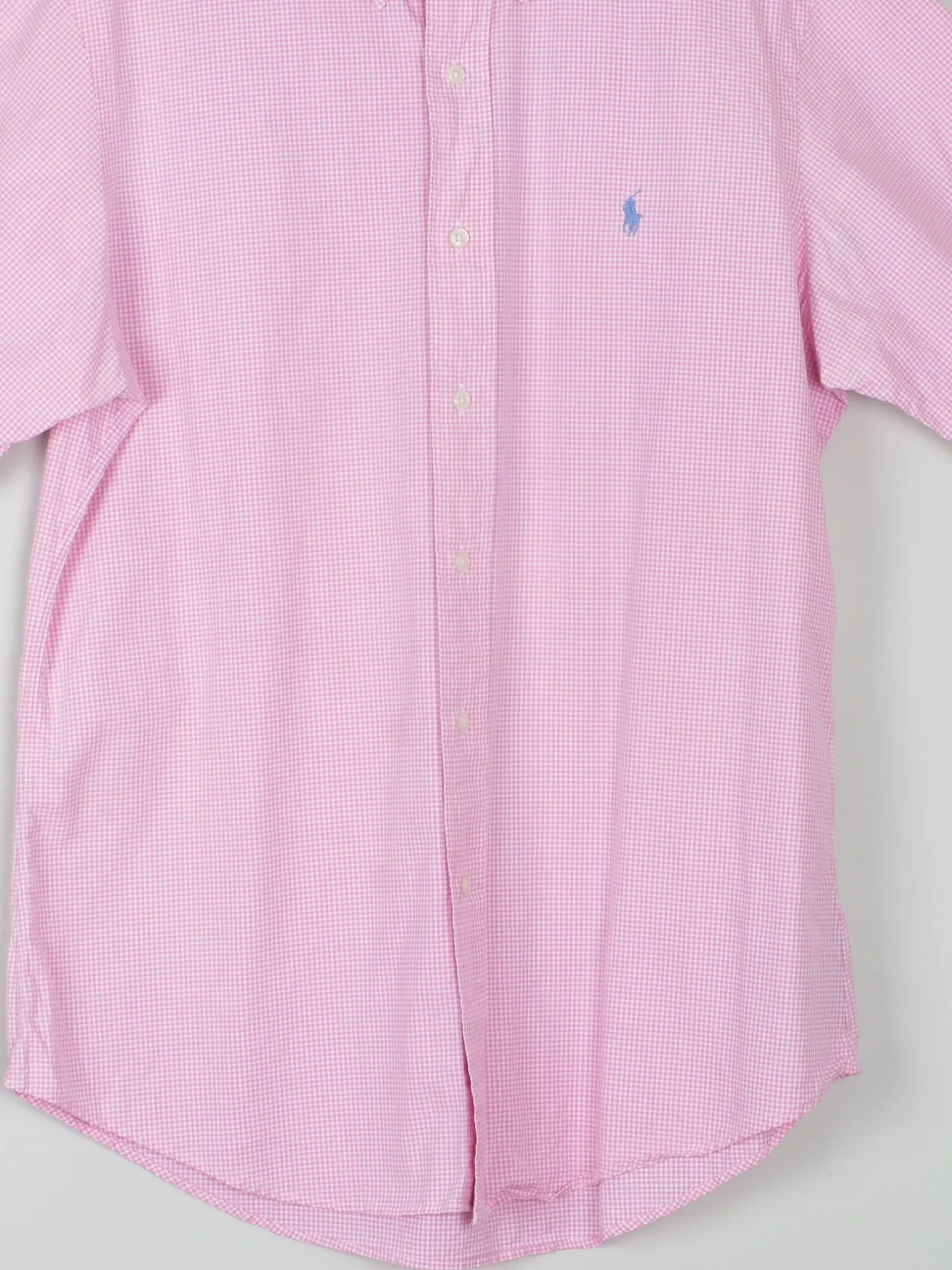 Men's Vintage Pink Check Ralph  Lauren Shirt L