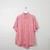 Men's Vintage Pink Silk Shirt XL