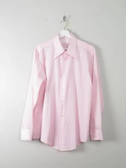 Men's Vintage Pink Striped Shirt L/XL