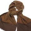 Men's Vintage Printed Mustard & Brown Scarf
