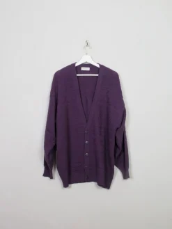 Mens Vintage Purple Cardigan L/XL