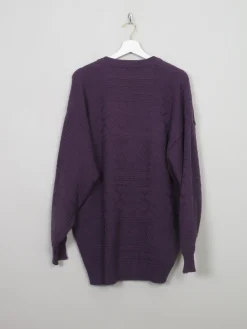 Mens Vintage Purple Cardigan L/XL