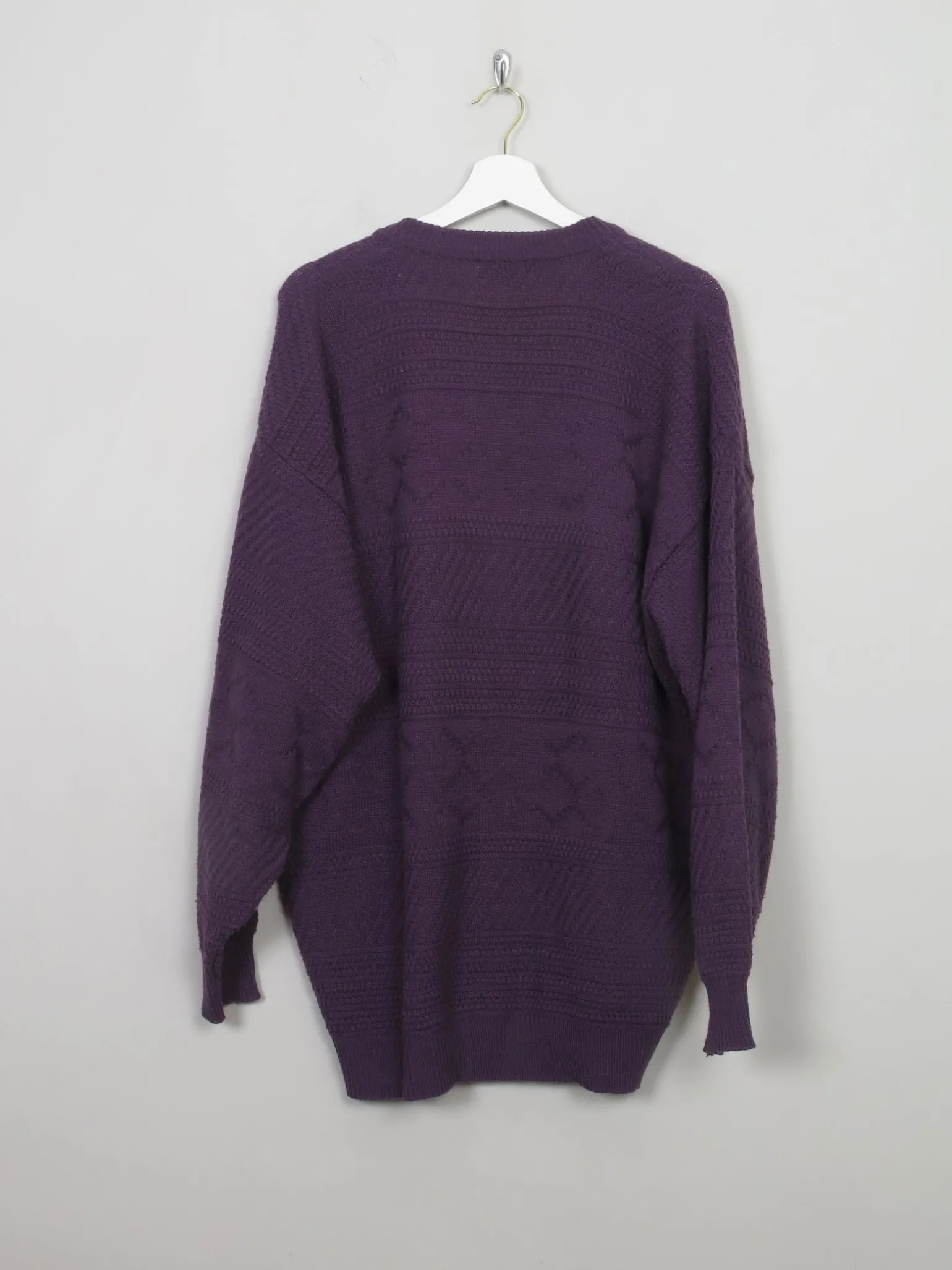 Mens Vintage Purple Cardigan L/XL
