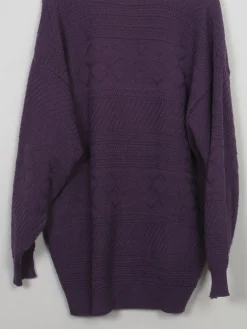 Mens Vintage Purple Cardigan L/XL