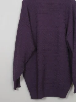 Mens Vintage Purple Cardigan L/XL
