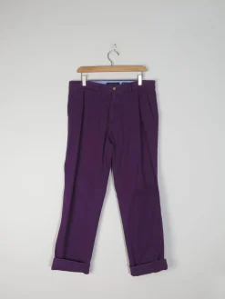 Men's Vintage Purple Tommy Hilfiger Summer Trousers 32/30