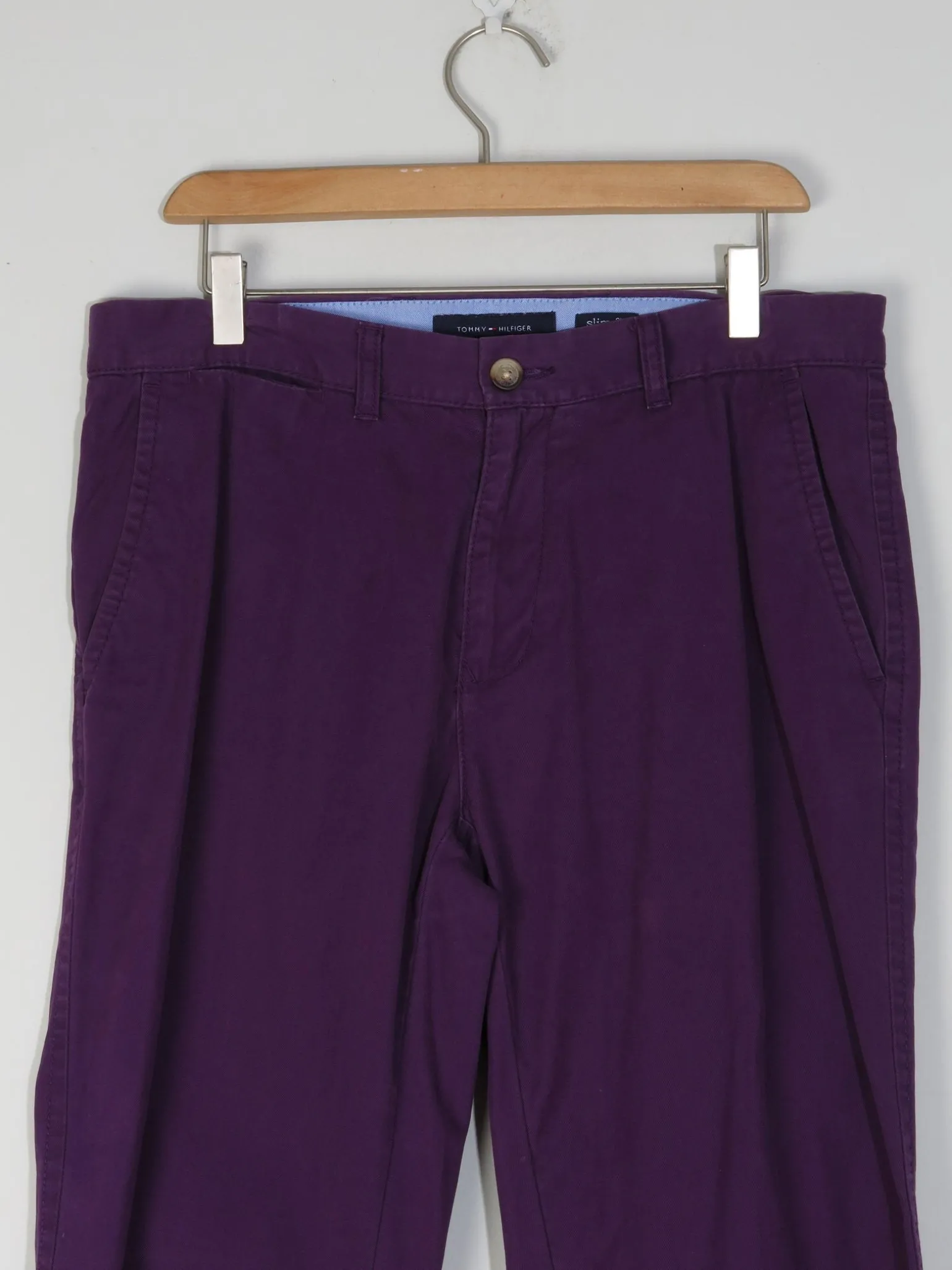 Men's Vintage Purple Tommy Hilfiger Summer Trousers 32/30