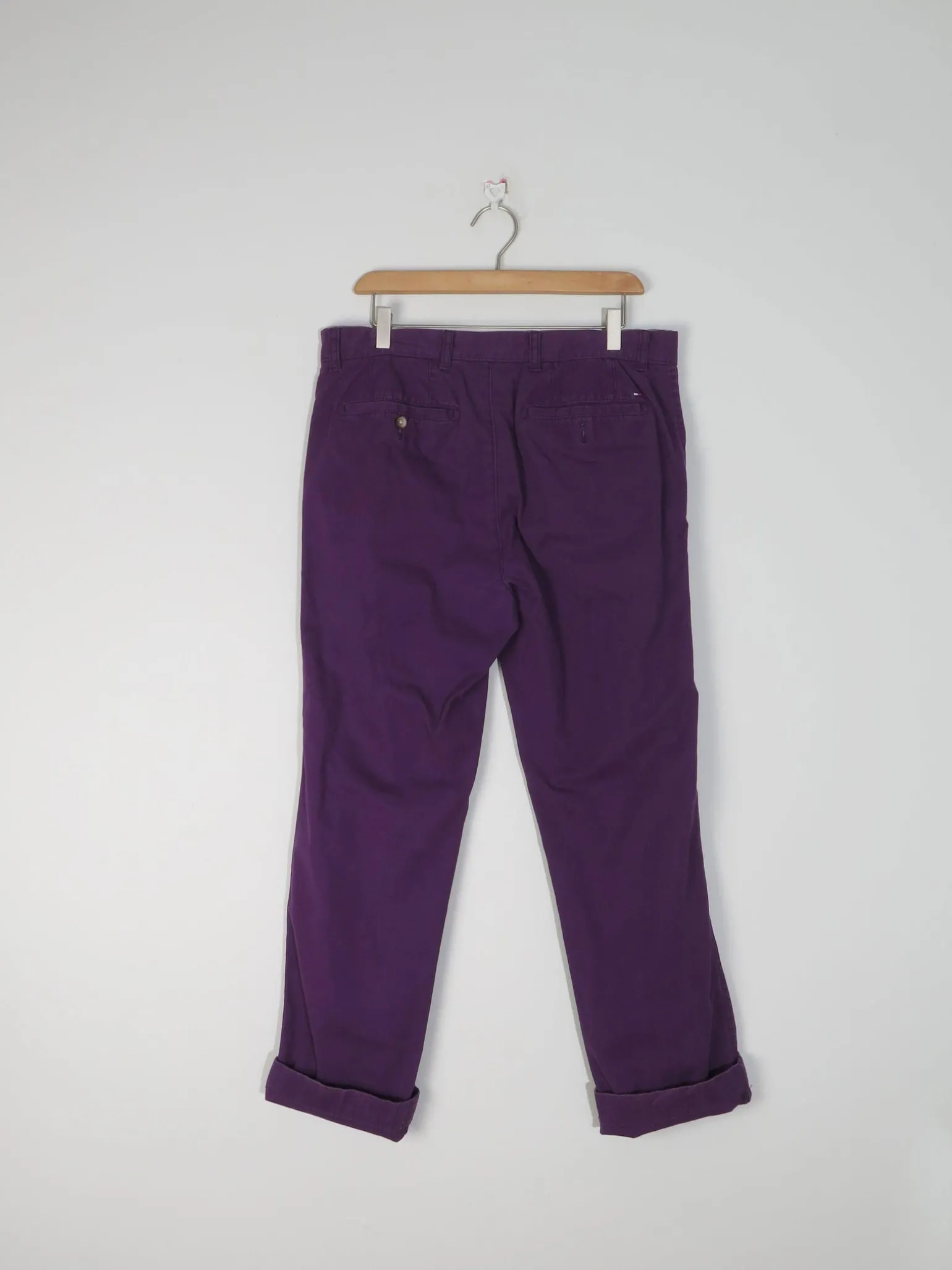 Men's Vintage Purple Tommy Hilfiger Summer Trousers 32/30