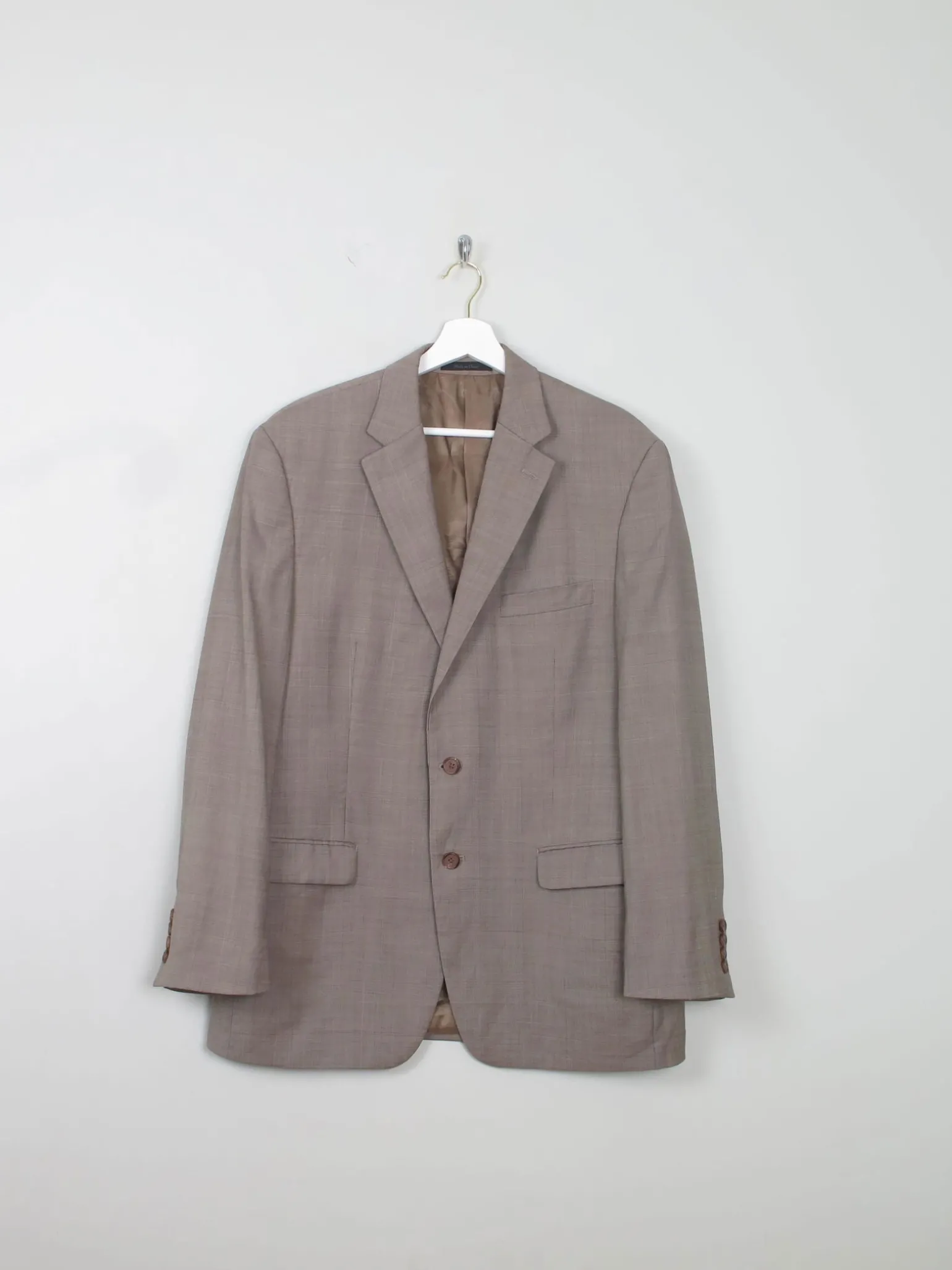 Men's Vintage Ralph Lauren Check Taupe Jacket L
