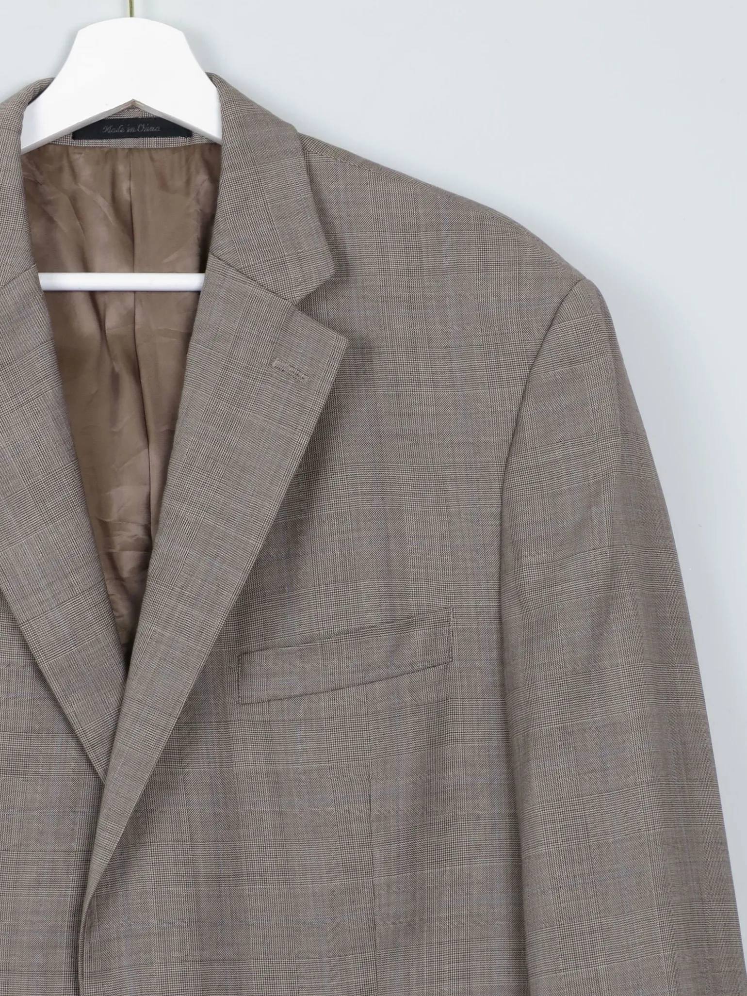 Men's Vintage Ralph Lauren Check Taupe Jacket L