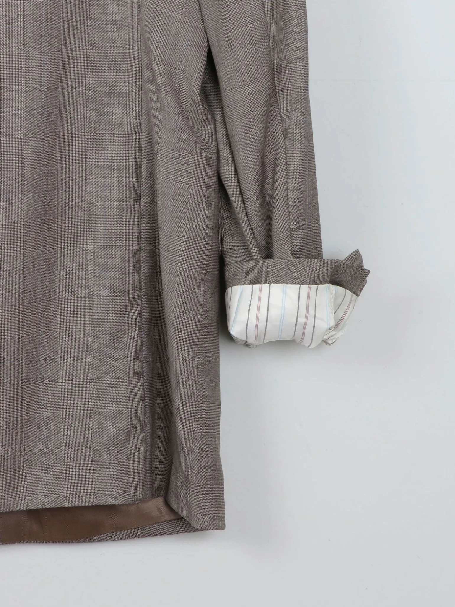 Men's Vintage Ralph Lauren Check Taupe Jacket L