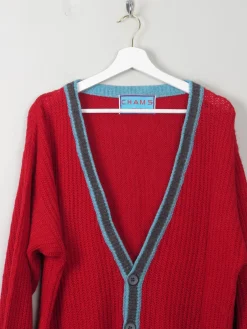 Men's Vintage Red Cardigan Chams M
